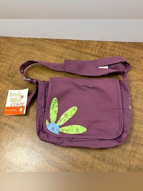 Faith Girlz Grape Messenger Bag Bible Cover Zondervan Girls Floral New